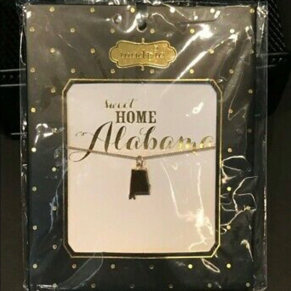 Mud Pie gold state necklace Alabama NEW 16